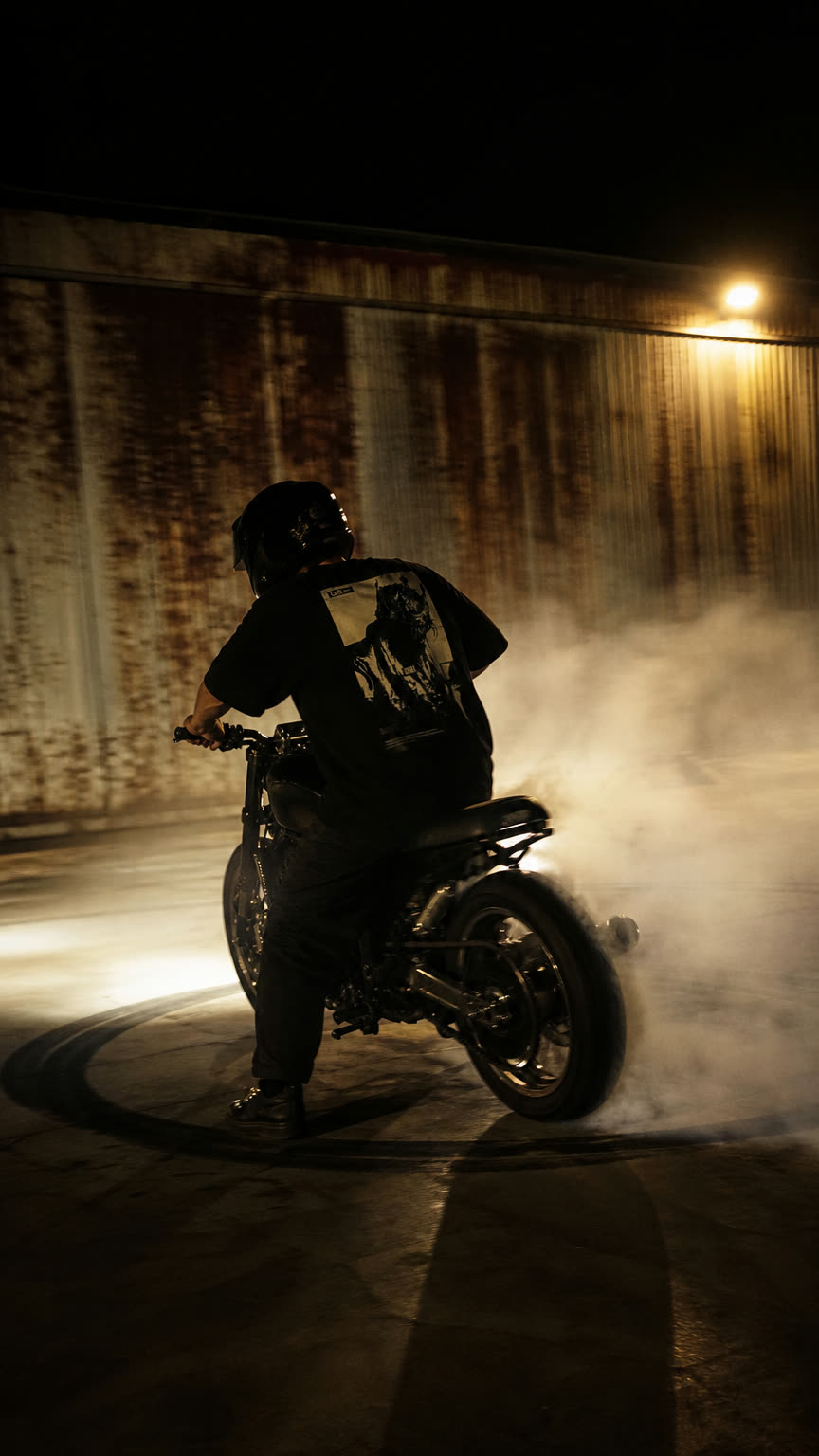 moto donut, tyre smoke